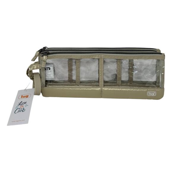 Lug Clearview Metallic Champagne Trio 3-Piece Zip Pouch Set Gold - Picture 2 of 16